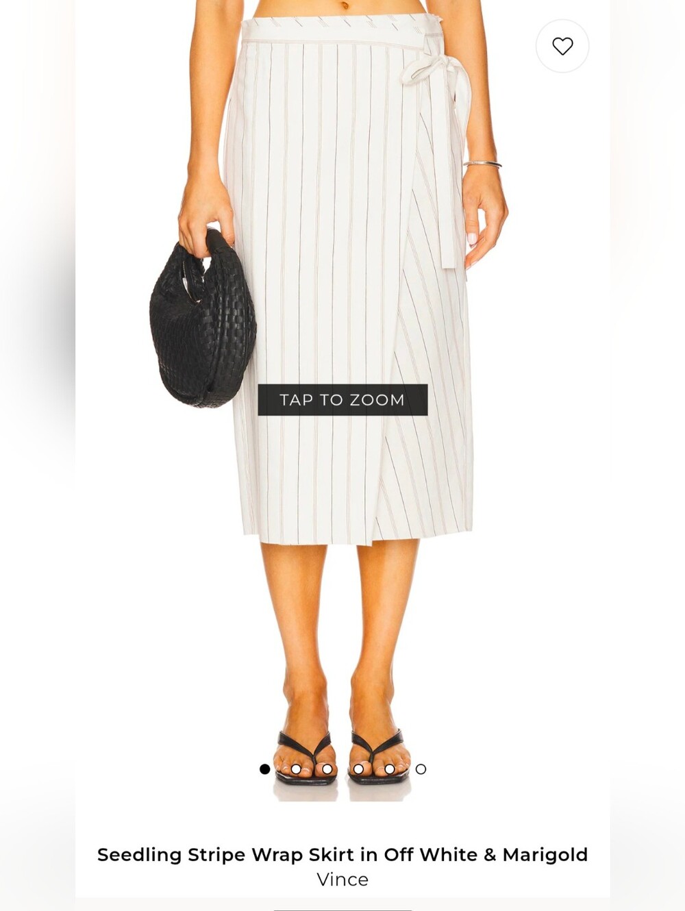 New With Tags VINCE Striped White with Thin Neutral Stripes ASYMMETRICAL SZ 0